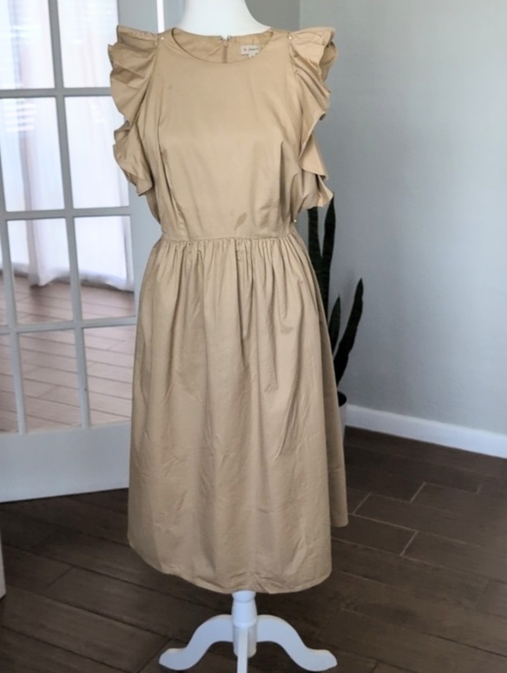 Daniel Cremieux Beige/Tan Women's Cotton Midi Dress